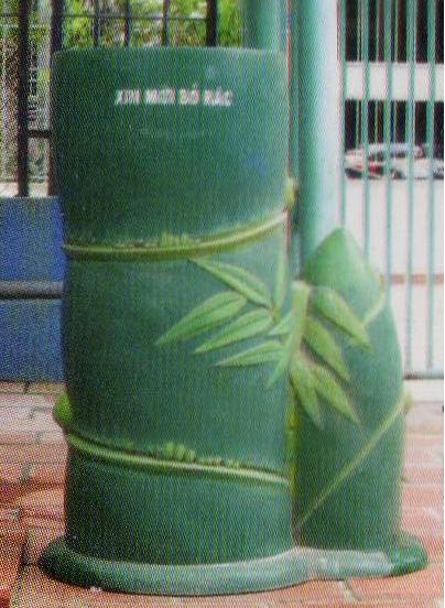 Thùng rác ống tre